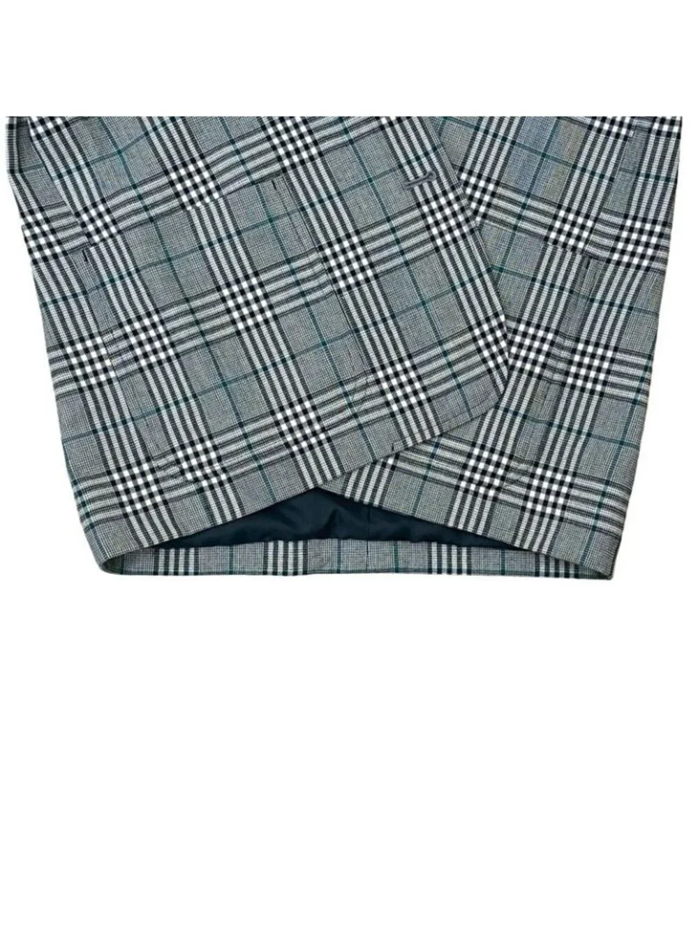 Dior Christian Check Pattern Wool Polyester Tailored Jacket M Black White